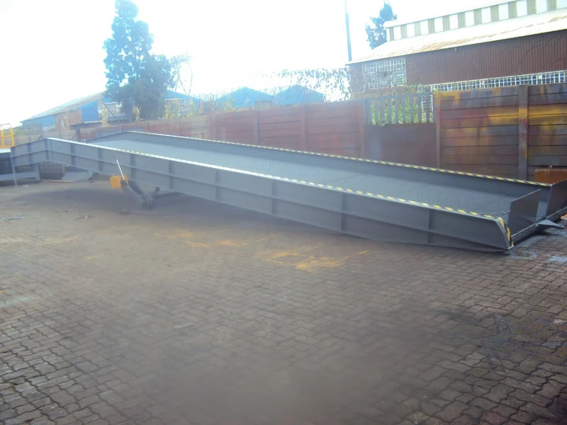 A steel yard ramp fabricated in the 3 Kings workshop